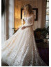 Ivory Lace Tulle Low Back Wedding Dress Ivory Lace Tulle Low Back Wedding Dress